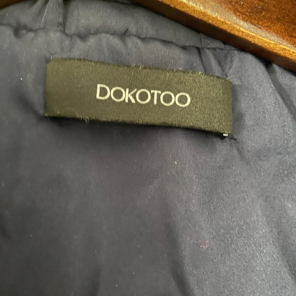 DOKOTOO Women's Quilted Long Navy Vest. XL - Picture 6 of 7